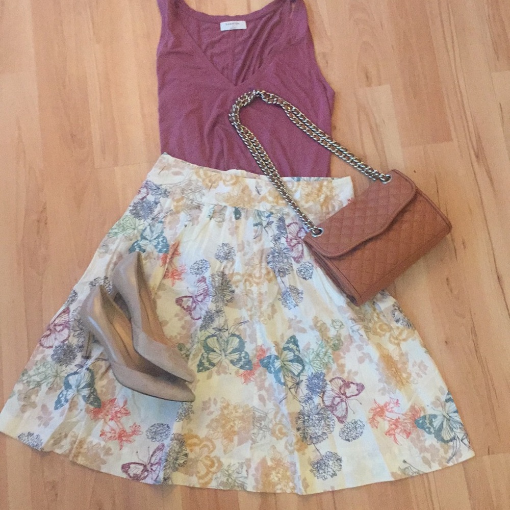h&m floral patterned skirt size 6